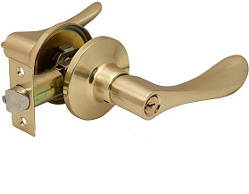 Ручка-защелка дверная 891-01 ключ-фиксатор, SB Матовое золото